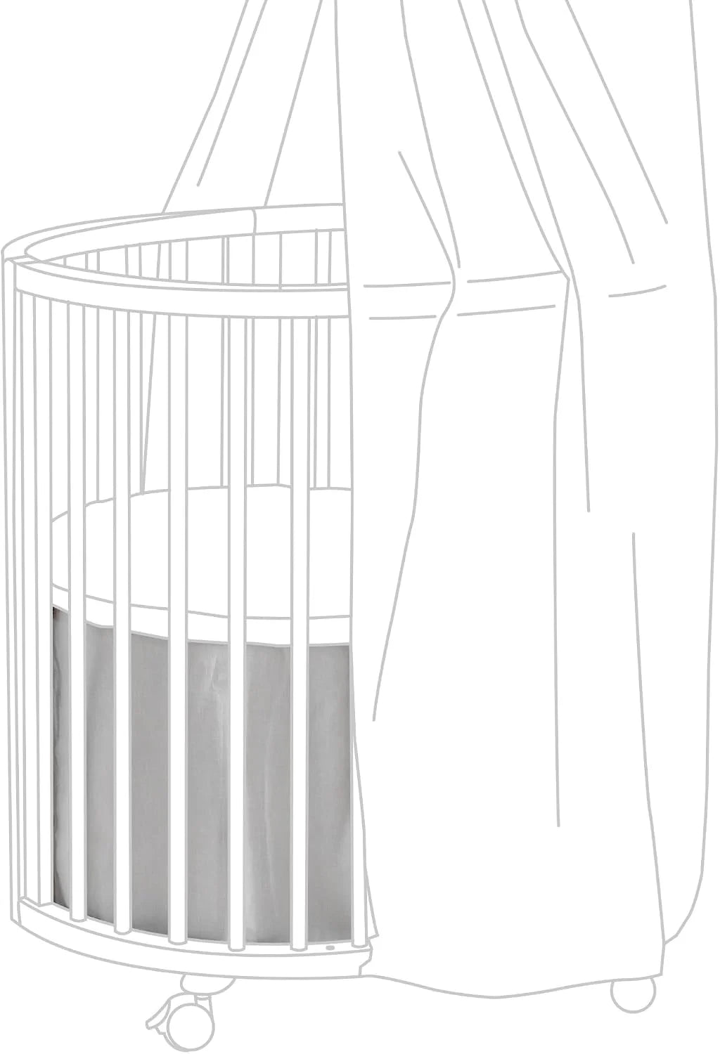 Stokke Sleepi Mini Bed Skirt by Pehr, Grey - Compatible with Stokke Sleepi Mini - Available in Numerous Colors - Machine Washable, Soft Organic Cotton