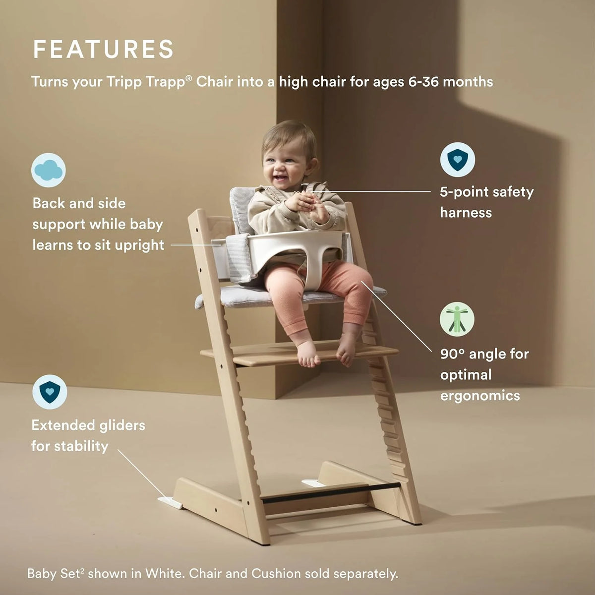 Stokke Tripp Trapp Baby Set, Ages 6-36 Months, Heather Mauve