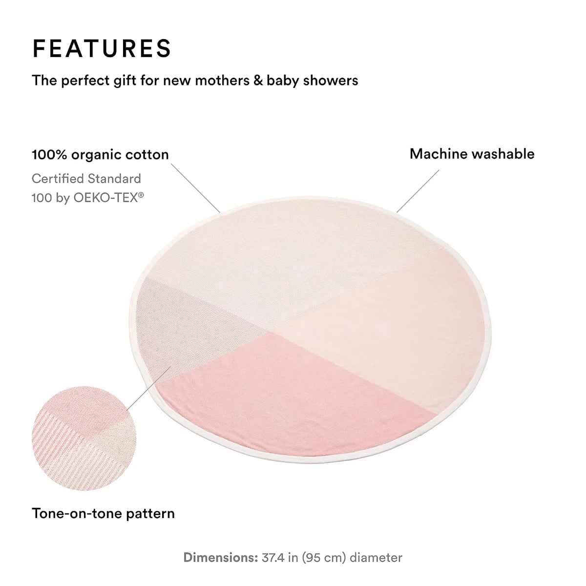 Stokke Knit Pink Organic Cotton Baby Blanket