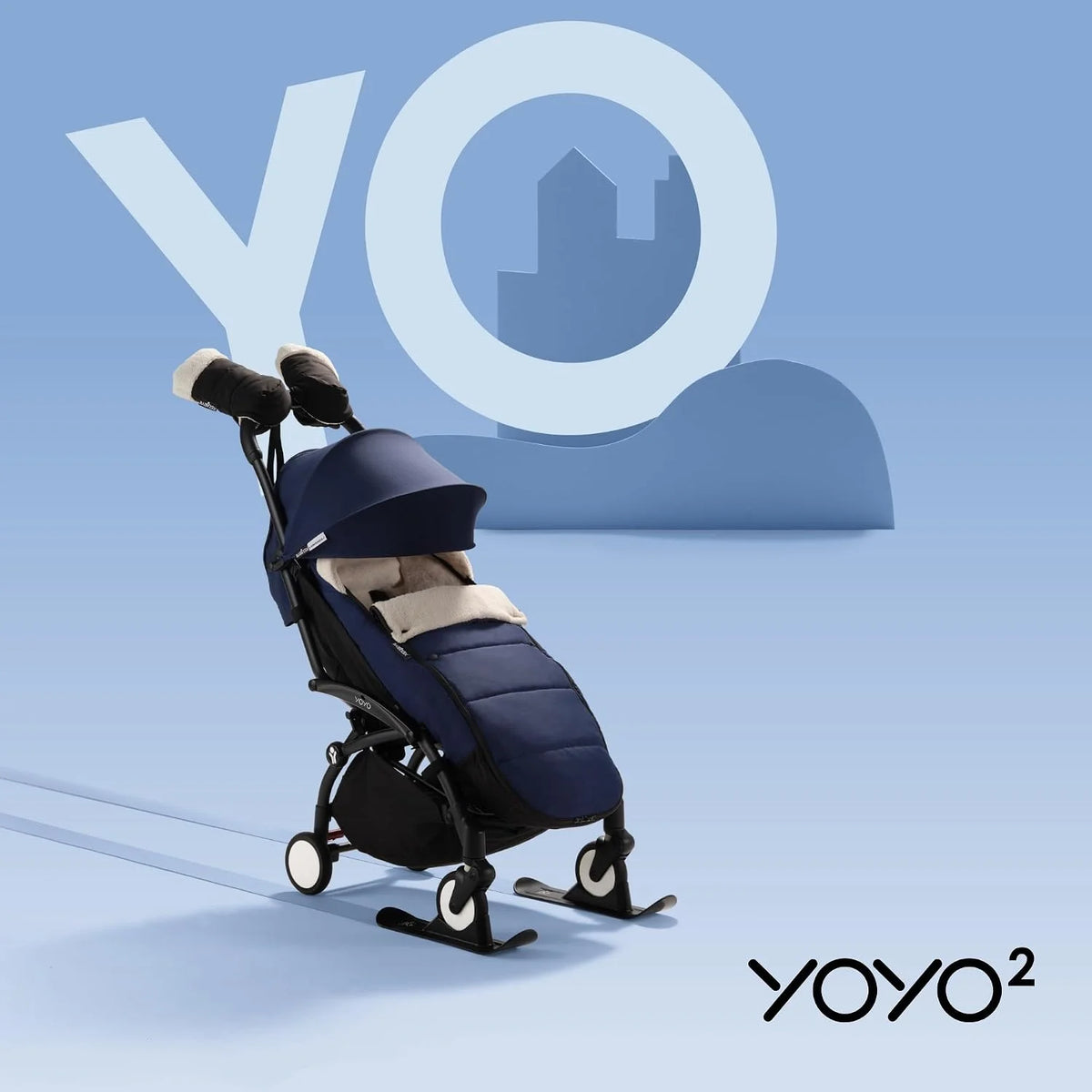 YOYO Skis - Allows Stroller to Slide Easily and Safely on Snow - Includes Protective Bag