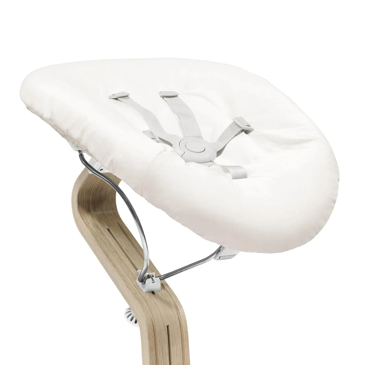 Stokke Nomi Newborn Set, White/Grey Sand - Includes 5-Point Safety Harness & Reversibile, Washable Textile Set - Fits All Stokke Nomi Chairs