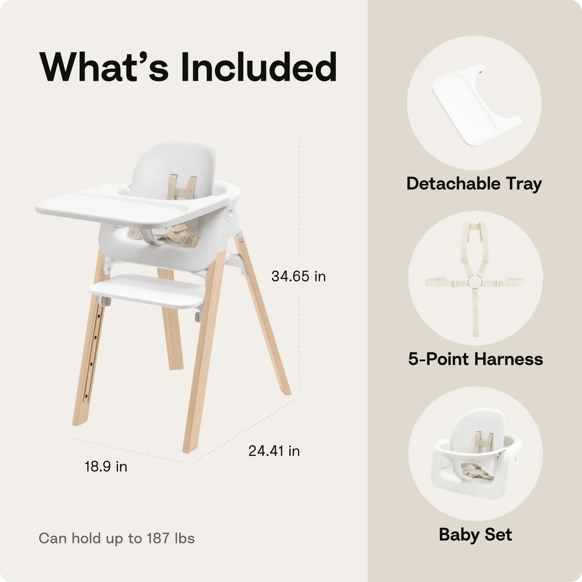 Stokke Steps High Chair for Babies & Children, Black/Warm Brown