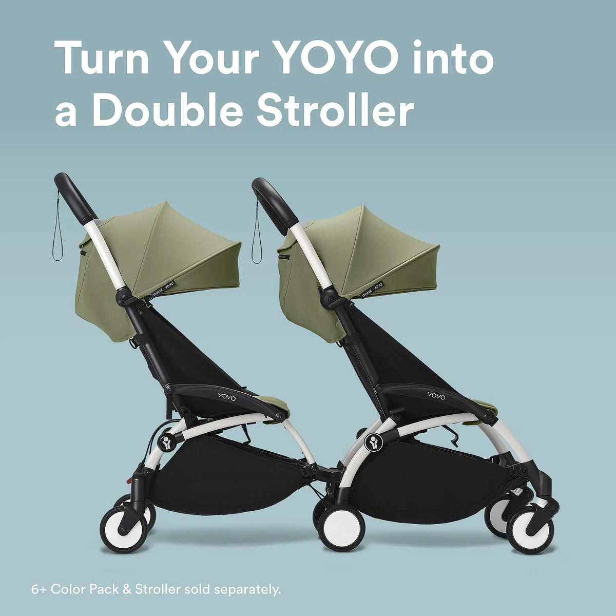 Stokke YOYO Connect, White, Turn Your YOYO3 Stroller into a Double Stroller