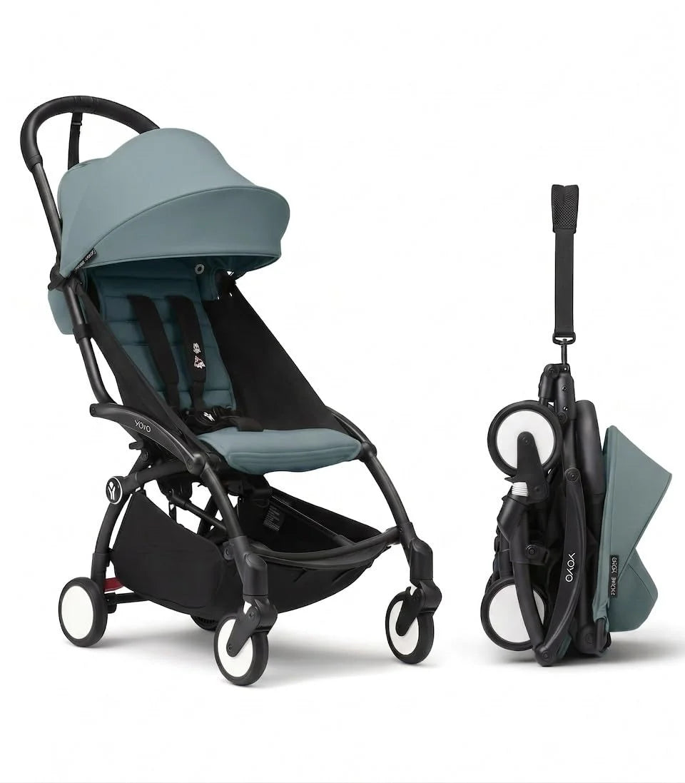 Stokke YOYO3 Travel Stroller from 6 Months, Easy Fold, Black/Aqua