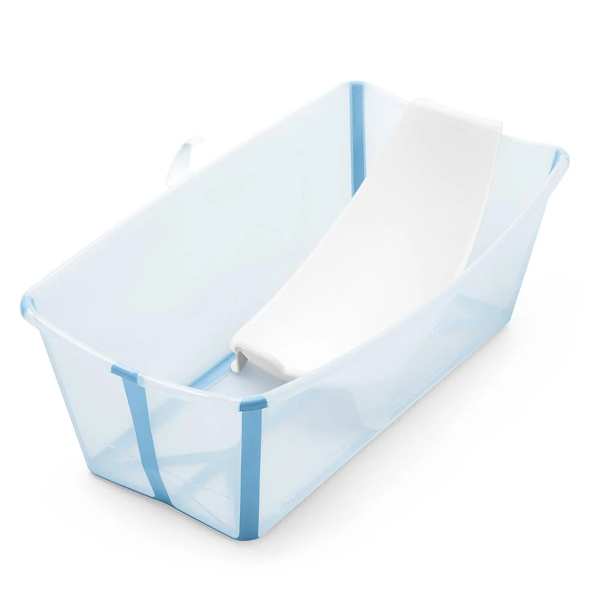 Stokke Flexi Bath Bundle - Foldable Bathtub + Newborn Support, Ocean Blue