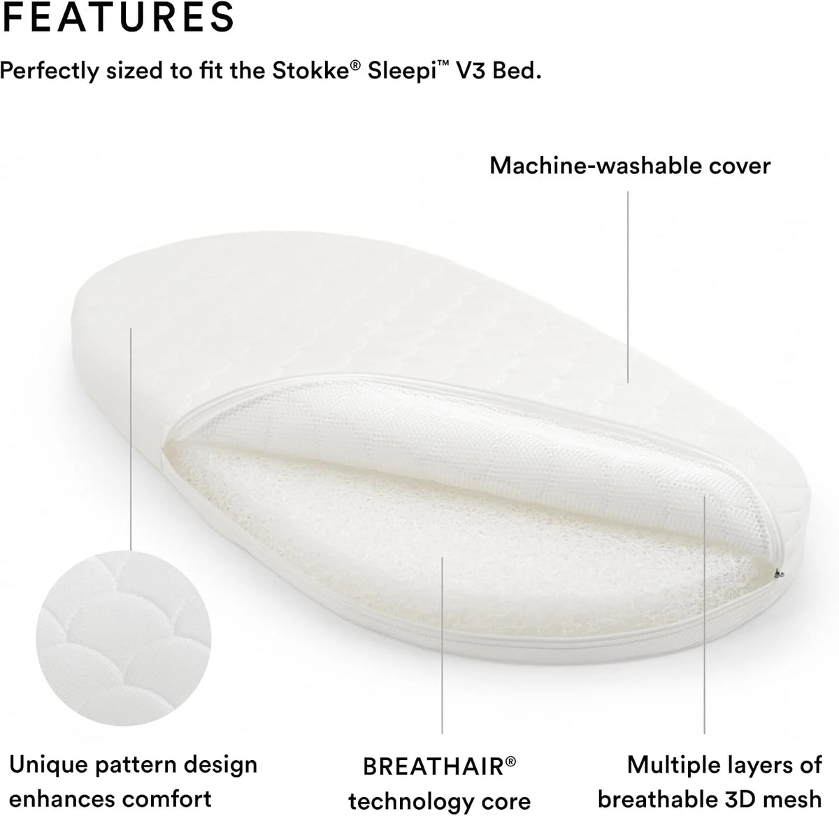 Stokke Sleepi V3 Bed Mattress Air - Firm & Breathable for Baby’s Comfort