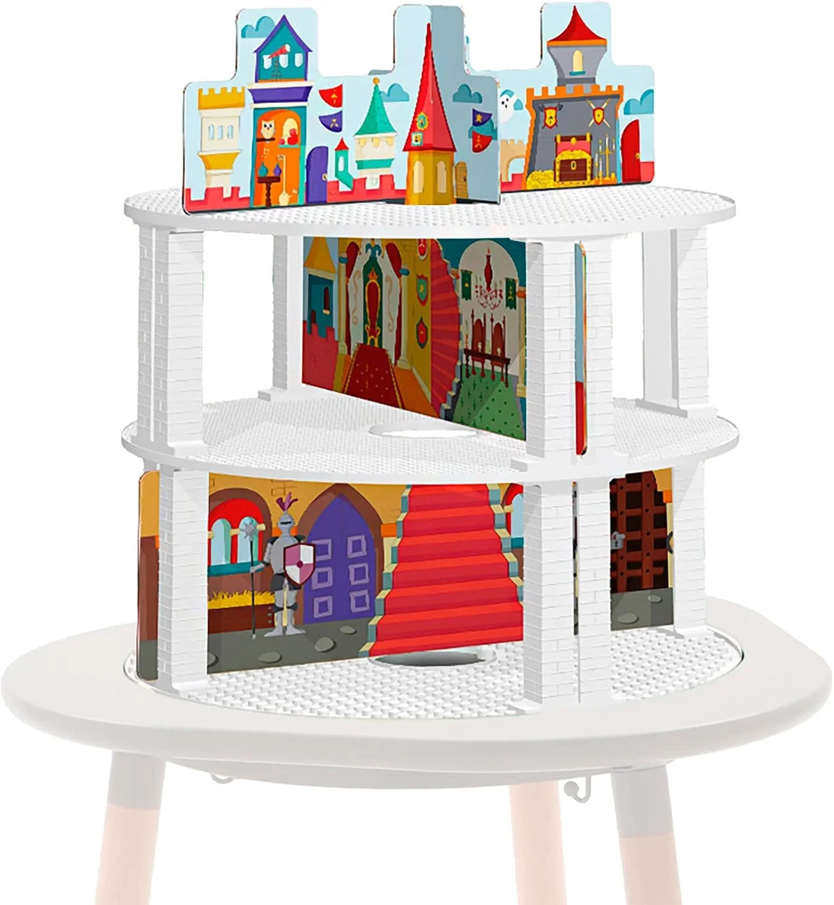 Stokke MuTable Bricks Tower Scenario, Castle - Three Levels & Six Fairy Tale Castle Scenes - Tool-Free Assembly - for Ages 3+