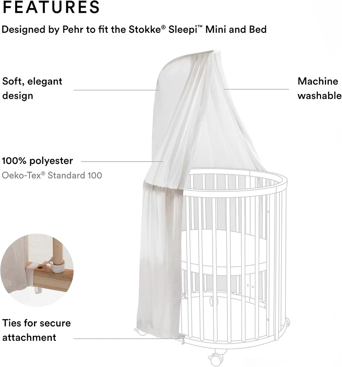 Stokke Sleepi Canopy V3 - Create a Cozy, Calm Environment for Baby - Grey