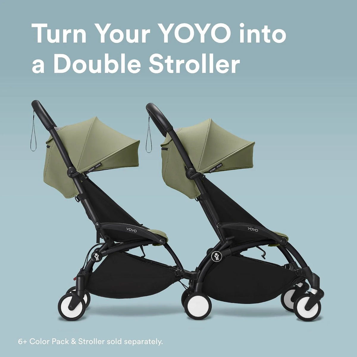 Stokke YOYO Connect, Black, Turn Your YOYO3 Stroller into a Double Stroller